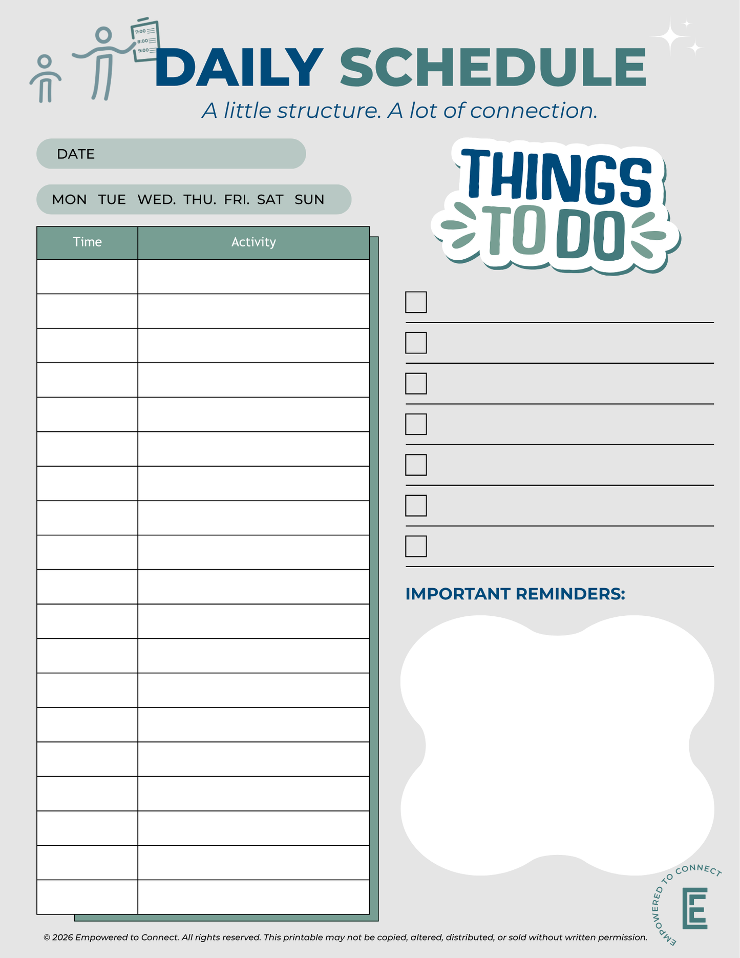 Daily Schedule | Digital Resource
