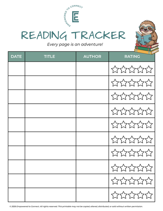 Reading Tracker | Digital Resource